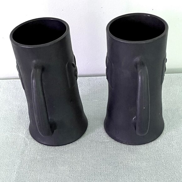 Playboy Bunny Club Set of 2 VINTAGE 1960s Beer Mug Tankard Black Matte - Picture 3 of 5
